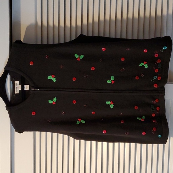 Vintage Bechamel Woman "Ugly" Christmas Black Sweater Vest Size 3X - Picture 1 of 4